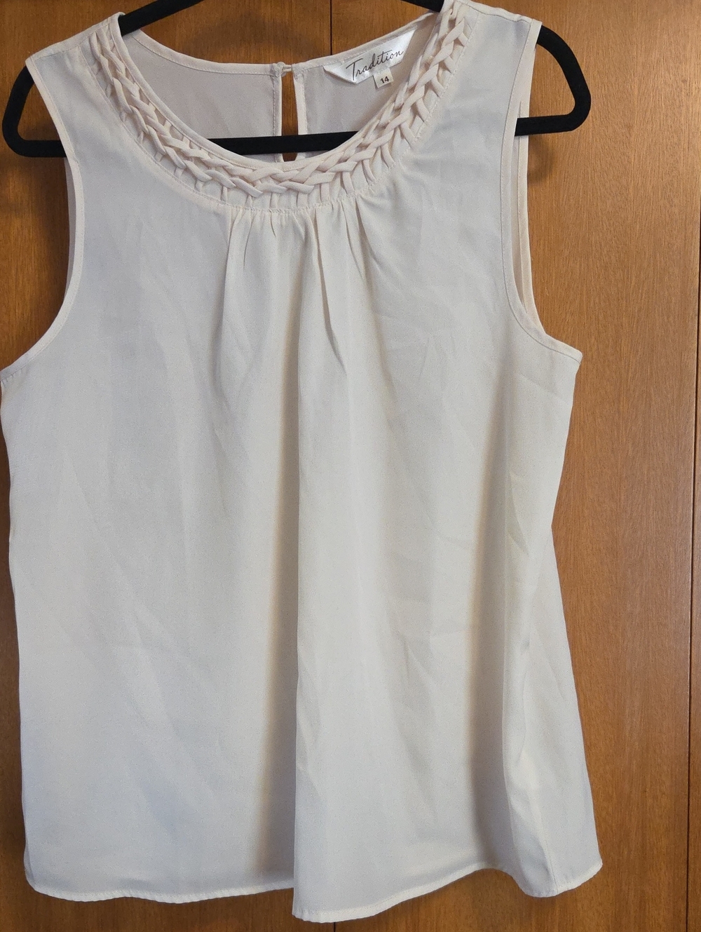 Talbots Cream Braided-Neck Sleeveless Camisole